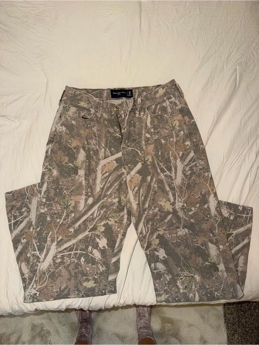 Abercrombie & Fitch Men’s Camouflage Cargo Pants - Green Brown Pattern